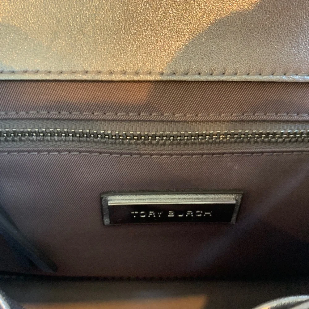 Tory Burch Silver Small Fleming Shoulder Handbag